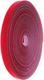SYGA Reusable Cable Straps Cable Ties Hook & Loop Nylon Fastening Tape Wire Organizer, Interlocking Fastening Cable Binder Tie for Apparel, Home Textile, Industrial Use and More- 10m x 15mm, Red