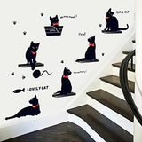 SYGA Cute cat Decals Wall Sticker A_MSHM