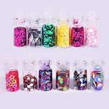 SYGA Acrylic 3D Glitter Powder Manicure Set of Nail Stickers, Nail Art Tool for Nail Decoration (Multicolour) - Set of 48 Bottles