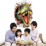 SYGA PVC Vinyl Wall Stickers for Living Room Self Adhesive Stickers (3D Scary Dinosaur) - Green
