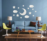 SYGA Star Moon with Eye Acrylic Wall Sticker (Silver)