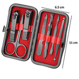 SYGA Black Nail Clippers Nail Cutter Scissors Beauty Nail Tool Manicure Set with Leather Case - Set of 7