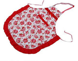 SYGA Rose Design Kitchen Apron with Random Lace Color(Red)
