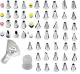 SYGA Set of 48 Russian Nozzles Cake Nozzles Cake Decoration Pastry Nozzle with Coupler and Icing Bag