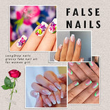 SYGA Square False Nails and Glue Bottle Professional Brush On Nail Tip Glue for Press On Nails Fake Nails Long Lasting Press On Nails for Women and Girls- White, 500 pieces
