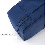 SYGA Travel Cosmetic Bag Plain Multifunction Portable Bag Cosmetic Makeup Pouch Case_Navyblue