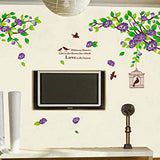 Syga Purple Flower and cage Wall Stickers A_SFSO_Purple