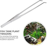 SYGA Curved Aquarium Tweezers Extra Long 15 inches, Stainless Steel Curved Tweezers 38cm Extra Long Tweezers for Fish Tank Plant Aquascape Tools Feeding Tongs Electrical Repairing Grabbing Small Part