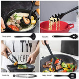 SYGA Silicone Kitchen Utensils Set, 10 Pieces Silicone Cooking & Baking Tool Sets Non-Toxic Hygienic Safety Heat Resistant (Grey)