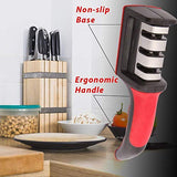 SYGA Kitchen Chef Knife Sharpener 3 Stage Steel Diamond Ceramic Coated Kitchen Sharpening Tool(Black)