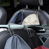 SYGA Car Hooks, 2 pcs Auto Hooks Car Hangers Headrest Hooks Holder for Mask Backpack Handbag Purse Bag Groceries (Black)