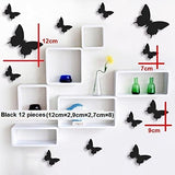 SYGA 12 Pcs 3D Decorative Black Butterfly Wall Stickers