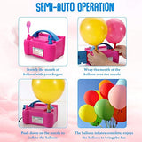 SYGA Balloon Air Pump with 7pcs Curling Roll & 1pc Dot Glue Tape Ribbon Electric Inflator Pump Dual Nozzle Inflator Blower Portable Pump for DIY Craft Party Wedding Birthday Baby Shower Decoration