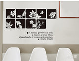 Syga Black and White Flower Wall Stickers J_EGOH