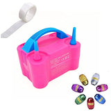 SYGA Balloon Air Pump with 7pcs Curling Roll & 1pc Dot Glue Tape Ribbon Electric Inflator Pump Dual Nozzle Inflator Blower Portable Pump for DIY Craft Party Wedding Birthday Baby Shower Decoration