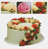 Syga 3pcs Cake Decoration Mold, DIY One-Piece Molded Fondant Roses Printing Mould Tool Set, Food Grade Cutter Modeling Tools for Christmas Party Wedding Cake in Mould Dessert Decorators, White