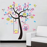 Syga Flower Tree and Owls Wall Stickers J_MSEO_AB