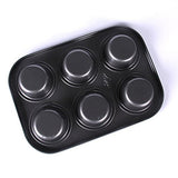 SYGA Muffin Cup Cake Tray for 6 Muffins Bakeware_Black