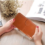 Syga PU Leather Hand Grip Wallet for Women, Brown