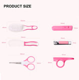 SYGA 6 Pcs Health Care Kit for Newborn Baby Kids Nail Hair Grooming Brush - Pink