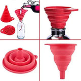 SYGA Silicone Funnel Set of 2 for Kitchen Retractable Silicone Oil Liquid Funnel Transfer Hopper(Color May Vary)