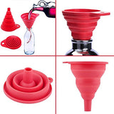 SYGA Silicone Funnel Set of 2 for Kitchen Retractable Silicone Oil Liquid Funnel Transfer Hopper(Color May Vary)
