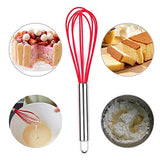 SYGA Silicone Kitchen Utensils Spoon Set, 10 Pieces Silicone Cooking & Baking Tool Sets Non-Toxic Hygienic Safety Heat Resistant_Red