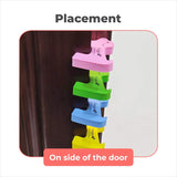 SYGA Children Safety No Finger Pinch Foam Door Stopper Colorful Animal Cushion Protection from Door Slamming Baby Child Kid Cushiony Finger Hand Safety, Curve Doggie Shaped Door Stop Guard-12Pcs Set, Multicolor