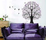 Syga Purple Tree Wall Stickers D_HUFE