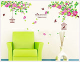 Syga Pink flower and cage wall stickers A_SFSO_Pink