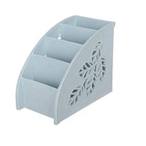 SYGA Multifunctional Plastic Multi-Cell Desktop Storage Box Organizer Divider Remote Basket (Blue)