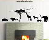Syga Africa Style World of Animal Silhouettes Wall Stickers (Wall Covering Area: 208cm x 80cm)