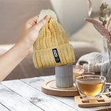 SYGA Winter Beanie Hat for Women Warm Thick Cotton Lining Knit Bobble Pom Pom Skull Cap Fleece Lined Warm Cap Outdoor Sports Hat for Ladies Women Girl Free Size