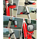 SYGA Solar LED Bicycle Tail Light, Solar Energy Rechargeable, Water-Resistant, Rear Safety Red Light