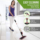 SYGA Floor Spray Mop, Microfiber Floor Mop, Professional 360 Degree Microfiber Spray Mop, Handle Mop for Home Kitchen Hardwood, Laminate, Wood, Ceramic Tiles Cleaning