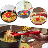SYGA Silicone Kitchen Utensils Spoon Set, 10 Pieces Silicone Cooking & Baking Tool Sets Non-Toxic Hygienic Safety Heat Resistant_Red