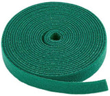 SYGA Nylon Double Sided Wellkro Tape, Hook and Lock Tape, Sew-on Power Wire Management Fastening Tape Cable Tie for Interlocking, Apparel, Home Textile, Industrial Use and More- 1mx 15mm (Green) 10Pcs