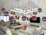 SYGA 12 Pieces Birthday Party Theme Hanging Swirl Decoration Set_Gifts