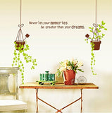 SYGA DIY Modern Home Decor Green Hanging Pot Wall Stickers Decals Design
