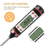 SYGA Kitchen Thermometer Digital Multi-Functional with Instant Read Cooking Thermometer With Auto Turnoff Function Digital Thermometer for All Food, Grill, BBQ and Candy - Black