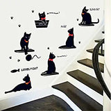 Syga Black Little Cute cat Wall Stickers A_MSHM