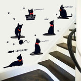 Syga Black Little Cute cat Wall Stickers A_MSHM