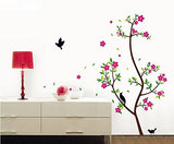 SYGA PVC Vinyl Wall Stickers for Living Room Self Adhesive Stickers, Flying Birds & Falling Tree Leaves