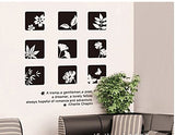 Syga Black and White Flower Wall Stickers J_EGOH