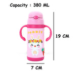 SYGA 3D Silicone Straw Mug Multi-Purpose Nipple Thermos Stainless Steel Handle Strap Children's Pot