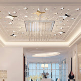 Syga Silver 43 Units Shine Stars Reflective Glass Ceiling 3D Mirror Effect Wall Stickers