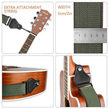 SYGA Guitar Strap with 3 Pick Holders 100% Soft Cotton Strap For Bass Electric & Acoustic Guitars(Green)