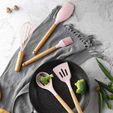 Syga Silicone Kitchen Spoon Utensil Set, 11 Piece (Pink)