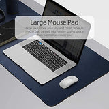 SYGA Desk Pad Protector Waterproof PU Desk Mat Blotters on Desktop Laptop Computer Gaming Keyboard Mouse Pad Non-Slip Desk Writing Mat Cover for Office & Home, Blue & Yellow - 60x30 cm