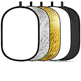 SYGA Oval Shape 5-in-1 Collapsible Multi-Disc Light Reflector with Bag - Translucent, Silver, Gold, White and Black(90cm*120cm)